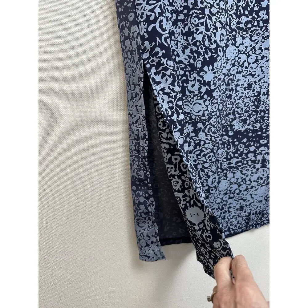 Velvet Peach Cotton Blend Straight Midi Skirt Size 14‎ Multicolored Ombré Career